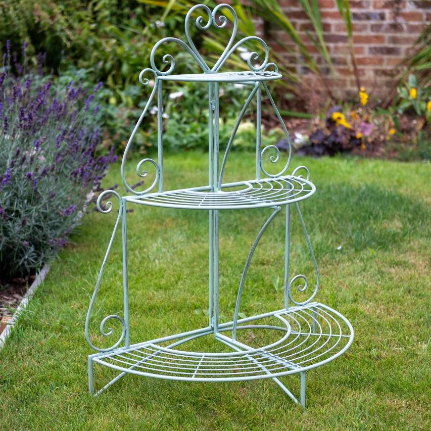 3-tier heart etager - green