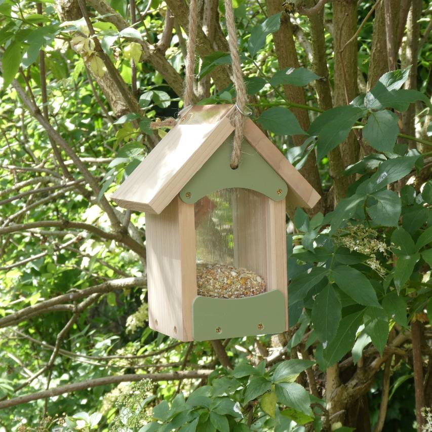 Bird barn bird feeder