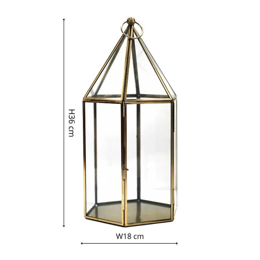 Glass terrarium - antique brass - Image 3