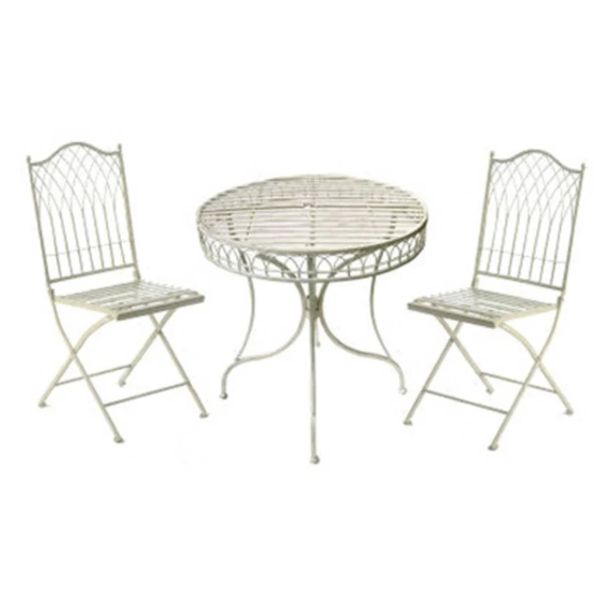 Hampton 3 piece bistro set - cream - Image 4