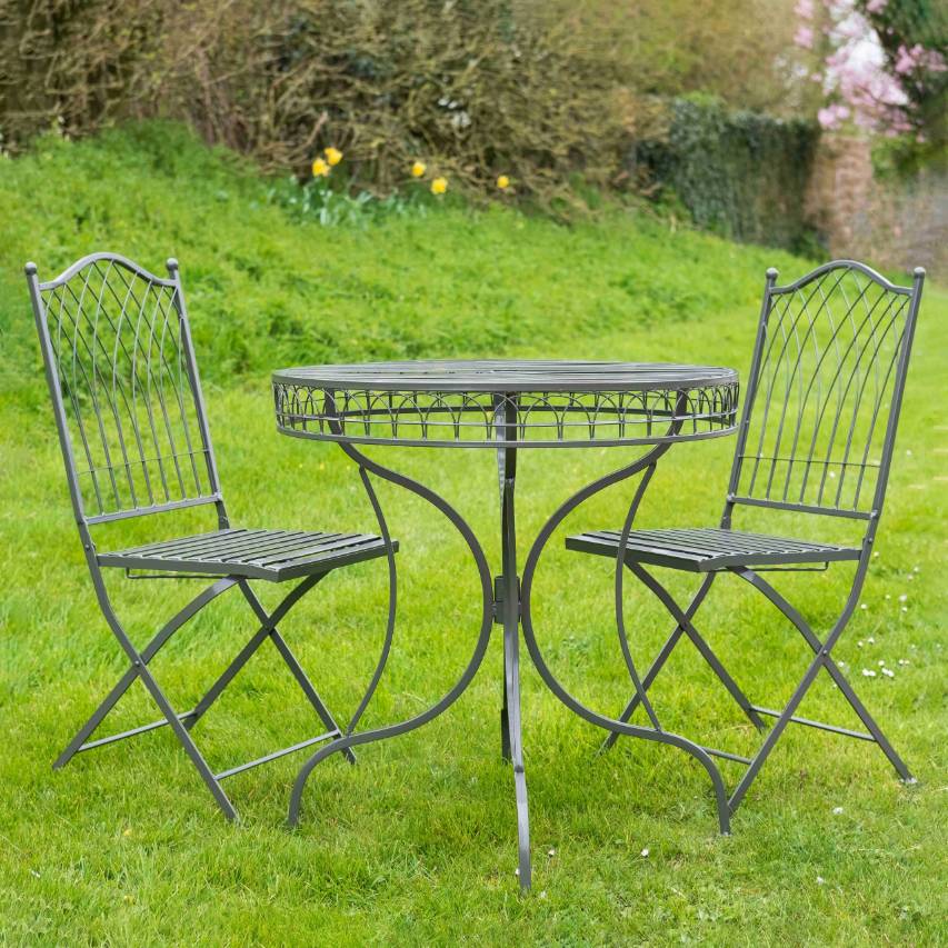 Hampton 3 piece bistro set - umber grey