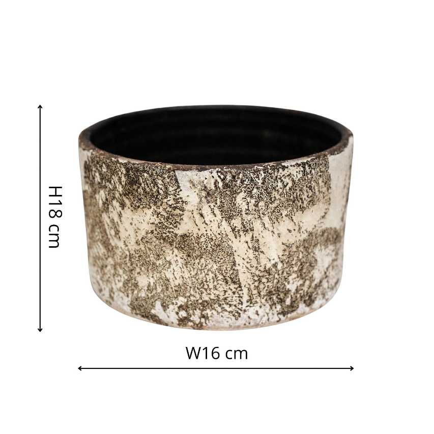 Handthrown terracotta plant bowl - aged bark - Image 3