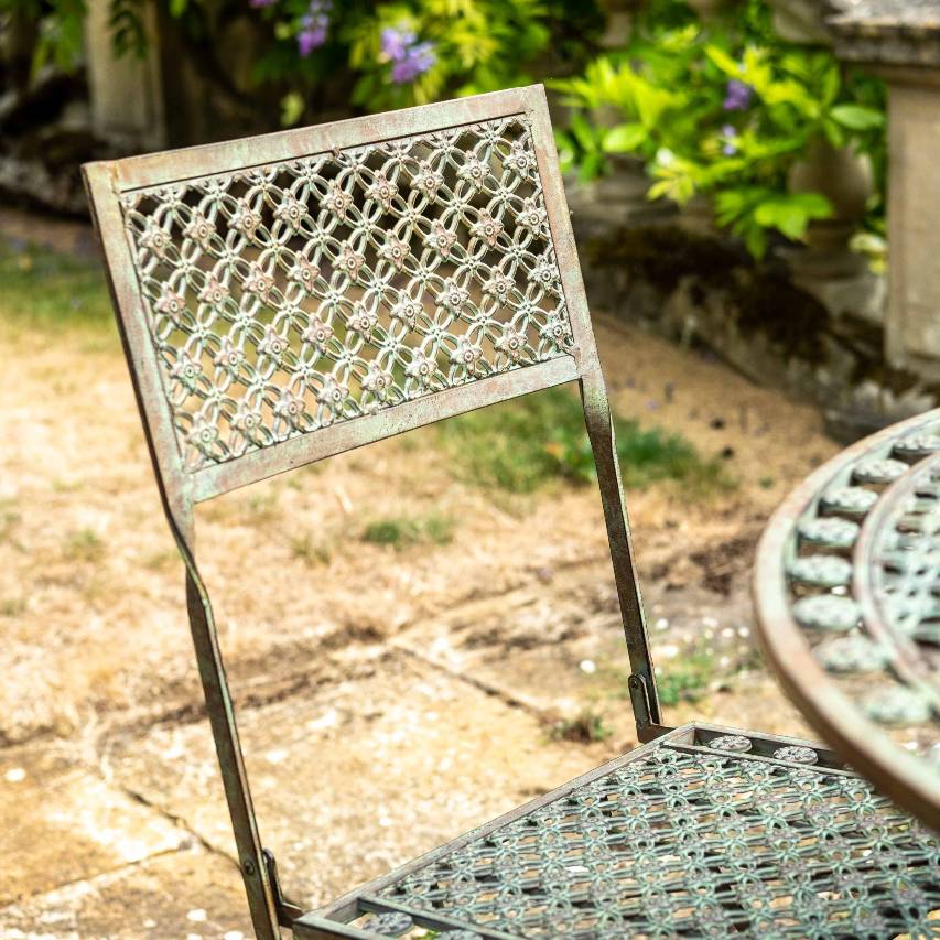 Marlborough 5 piece bistro set - antique blue rust - Image 3