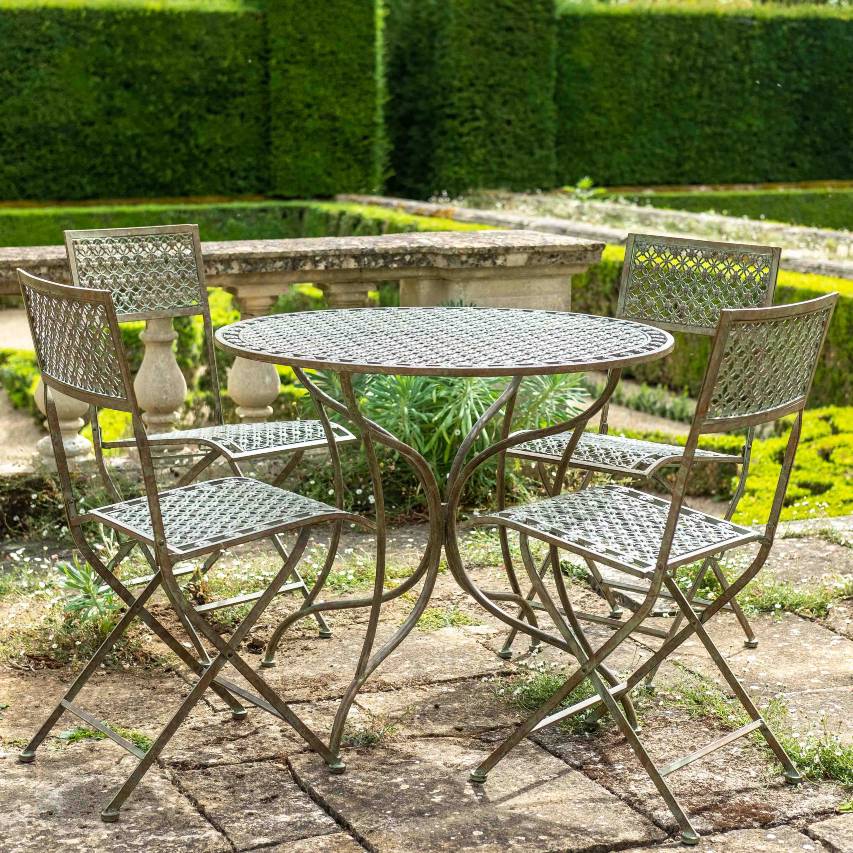 Marlborough 5 piece bistro set - antique blue rust - Image 4