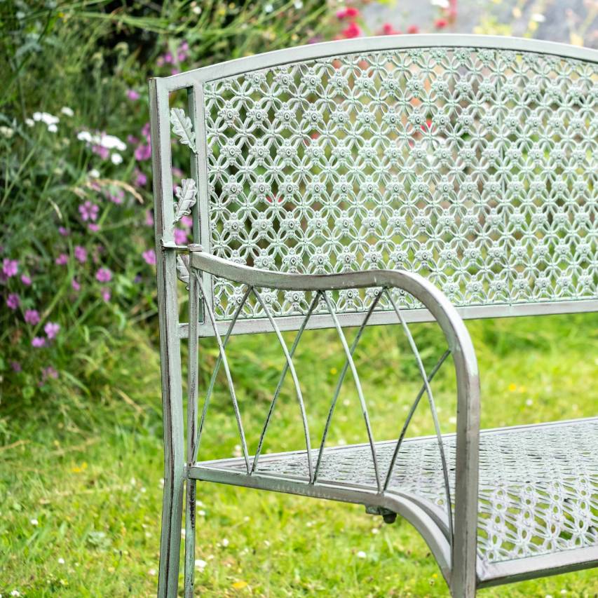 National Trust oak leaf bench - sage brown - Image 2