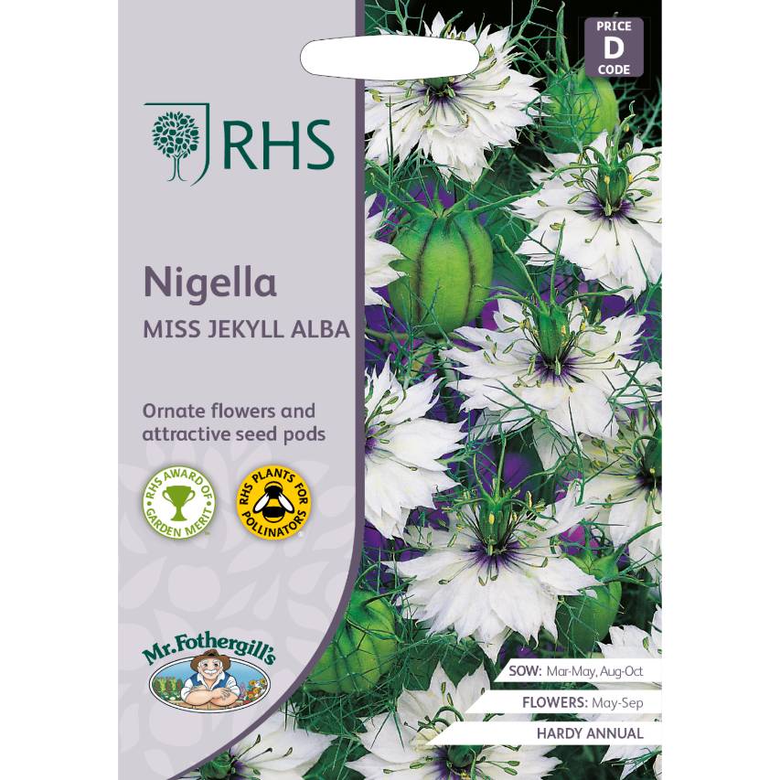 RHS nigella 'Miss Jekyll Alba'