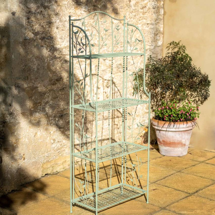 Woodland folding 4-tier shelf - green